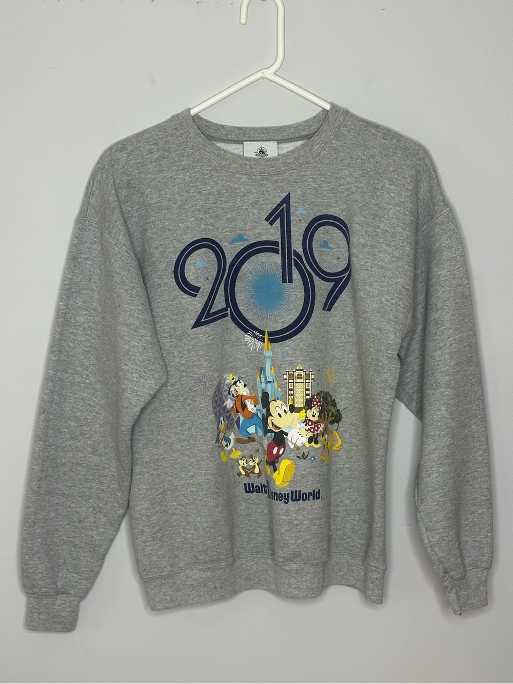 Disney World 2019 Gray Crewneck Sweatshirt Sz M